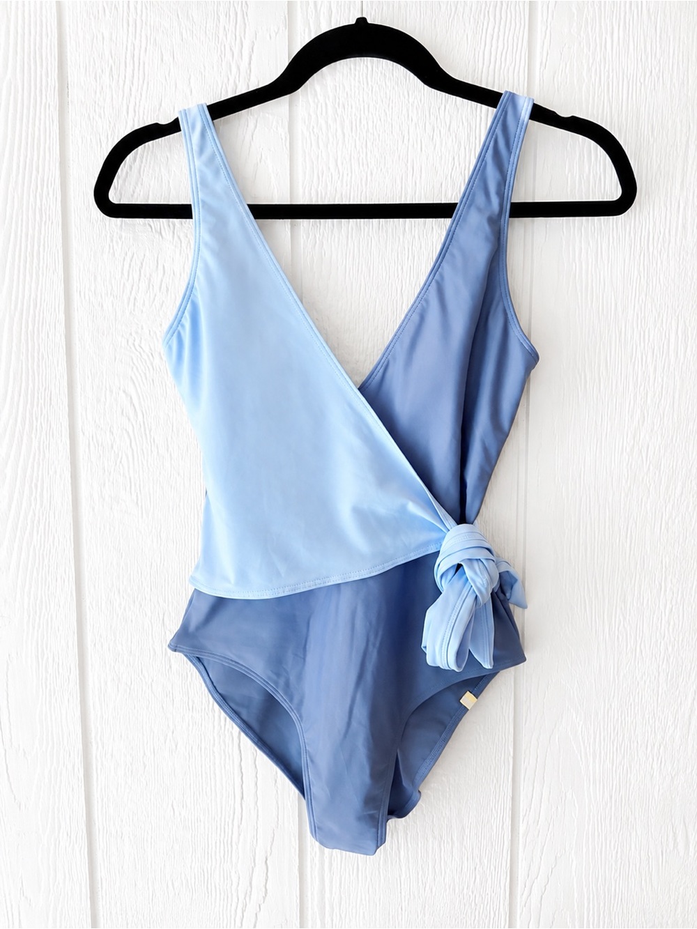 Summersalt The Perfect Wrap One Piece Swimsuit Sky Blue Mountain Size 6